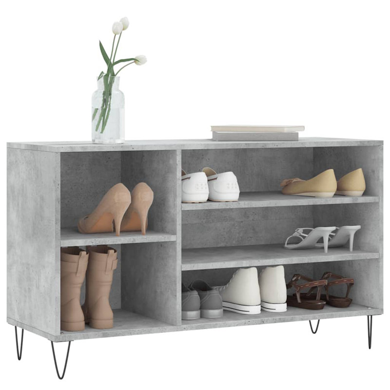 8 Pair Shoe Storage Cabinet, Concrete Grey