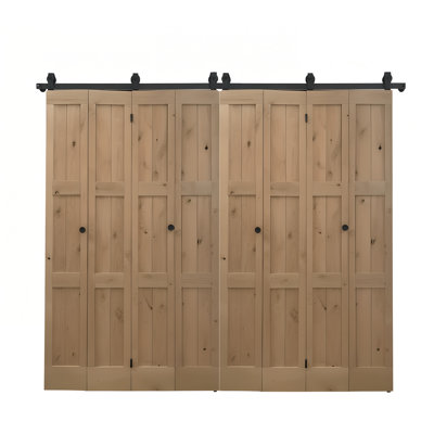 24in x 84in Alder Wood Bifold Shaker Door wtih sliding bifolding hardware kit