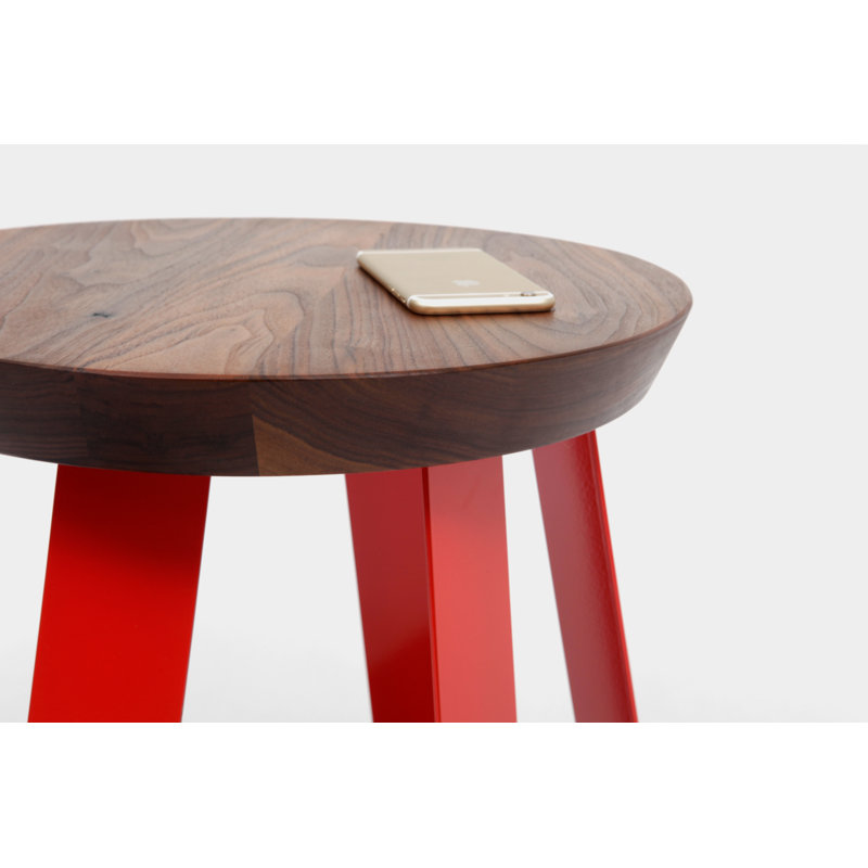 ARS Accent Stool, Red, Walnut