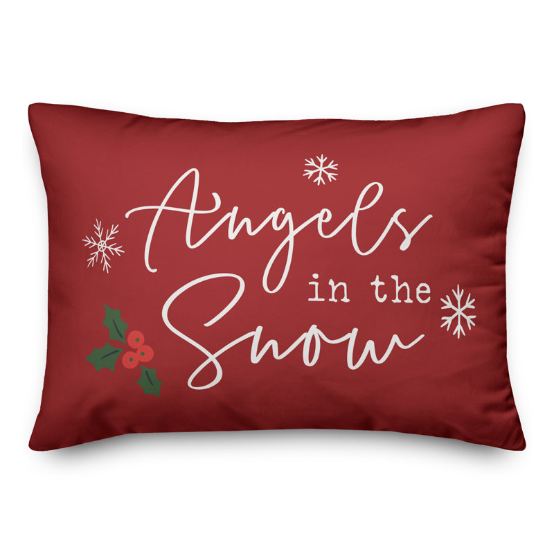 Abstract Snowflakes Throw Pillow E, Red