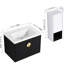 Meuble-lavabo de salle de bain avec lavabo en céramique et unité latérale - armoire de rangement moderne 28 po châtaignier noir-506073615