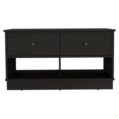 Storage Bench, Two Open Shelves, Two Drawers