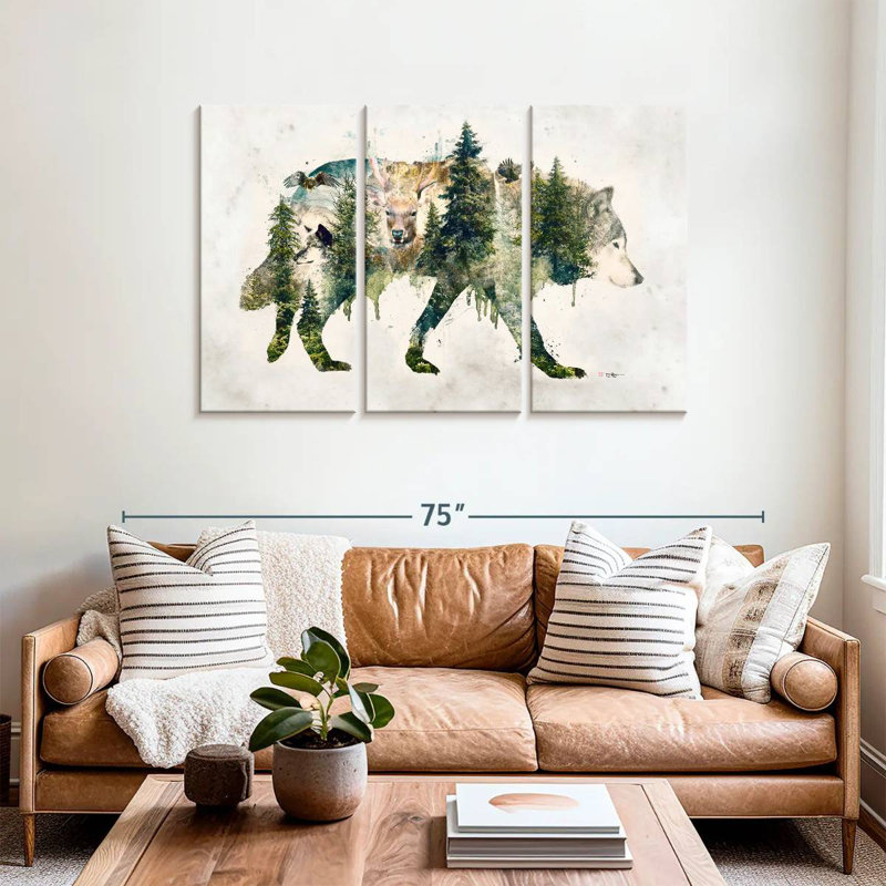 Brampt Walk With Wolves, 36" H x 57" W