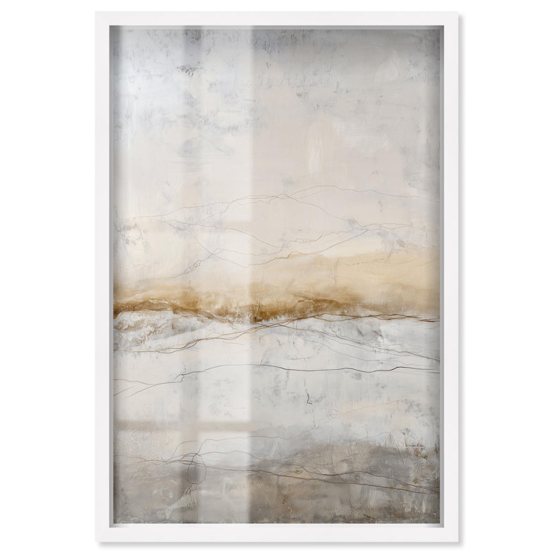 Décoration murale Boho «Cracked Earth II» par Art Remedy, cadre blanc, 20 x 30, H 31 po x l 21 po, Cadre blanc