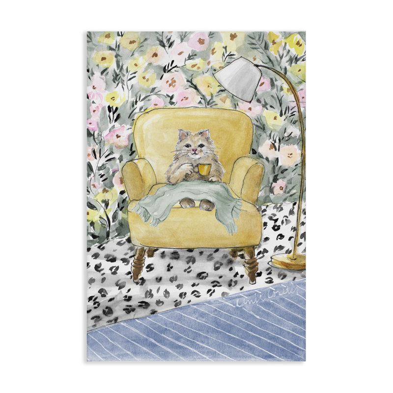 Toile Cozy Cat Corner, design par Lanie Loreth, H 36 po x l 24 po