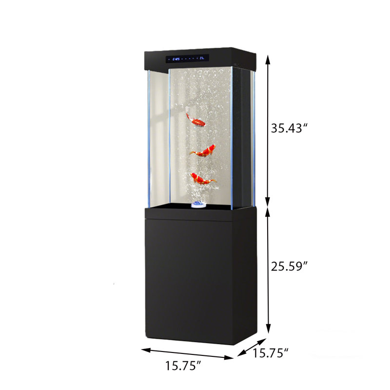Aquarium vertical sur pied 15,75 po, Transparent/noir