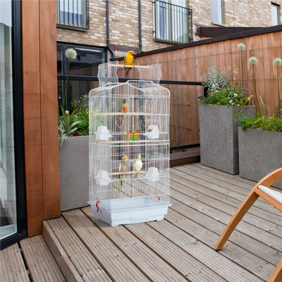 Gabel 41'' Iron Play Top Table Top Bird Cage with Perch