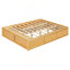 Structure de lit plateforme grand format avec 4 tiroirs de rangement et un casier de rangement au pied de lit, sans tête de lit, design moderne et peu encombrant - naturel-1216193721