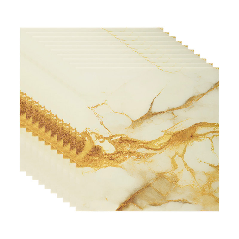 10Pcs Self-Adhesive Marble Pattern Wall Tile Stickers, 40cm H x 40cm W