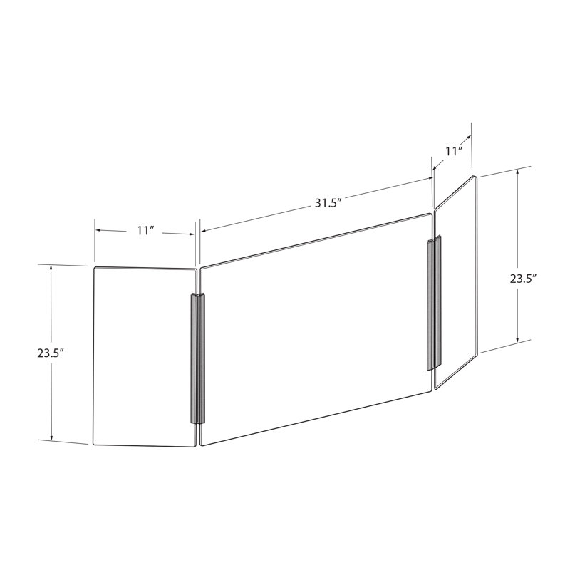 Large Clear Acrylic Folding Sneeze Guard with Plastic Frame