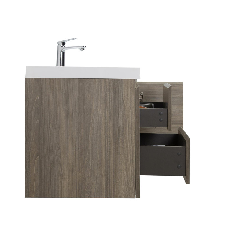 Meuble-lavabo flottant moderne de 48 pouces, Gris