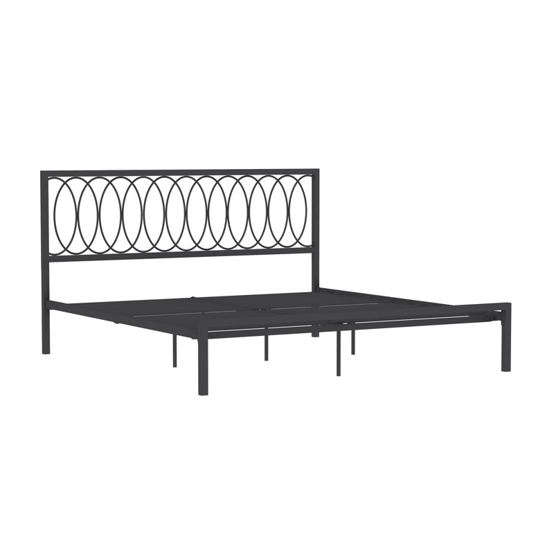 Manzi Metal Open-Frame Bed, Queen, Gray