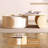 31.5" Nesting Coffee Table Set with Sintered Stone, Light Wood,Solid Wood Drawer(No Assembly Required)
