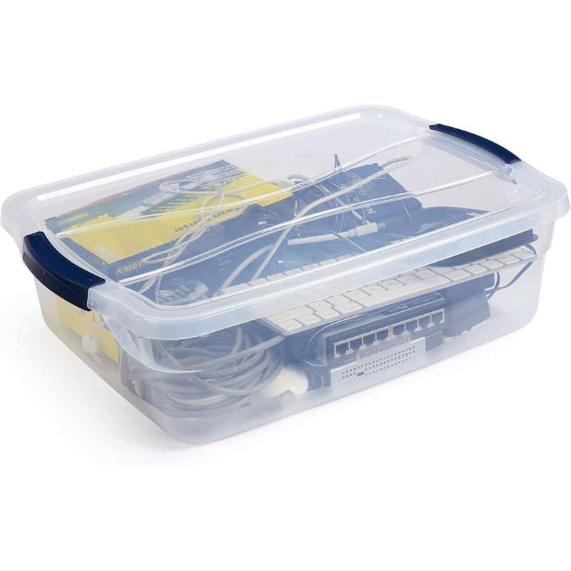 17 Quart Clear Latching Waterproof Stackable Airtight Storage Containers with Durable Latching Lids