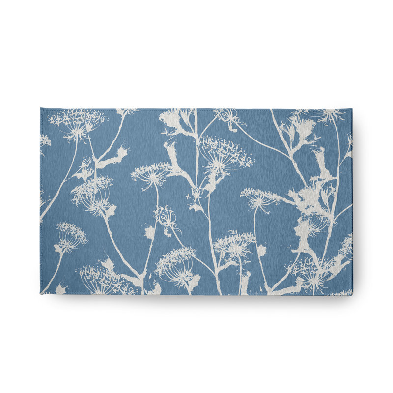 Tapis en chenille Windy Blossom - CRF1398BL47, Bleu