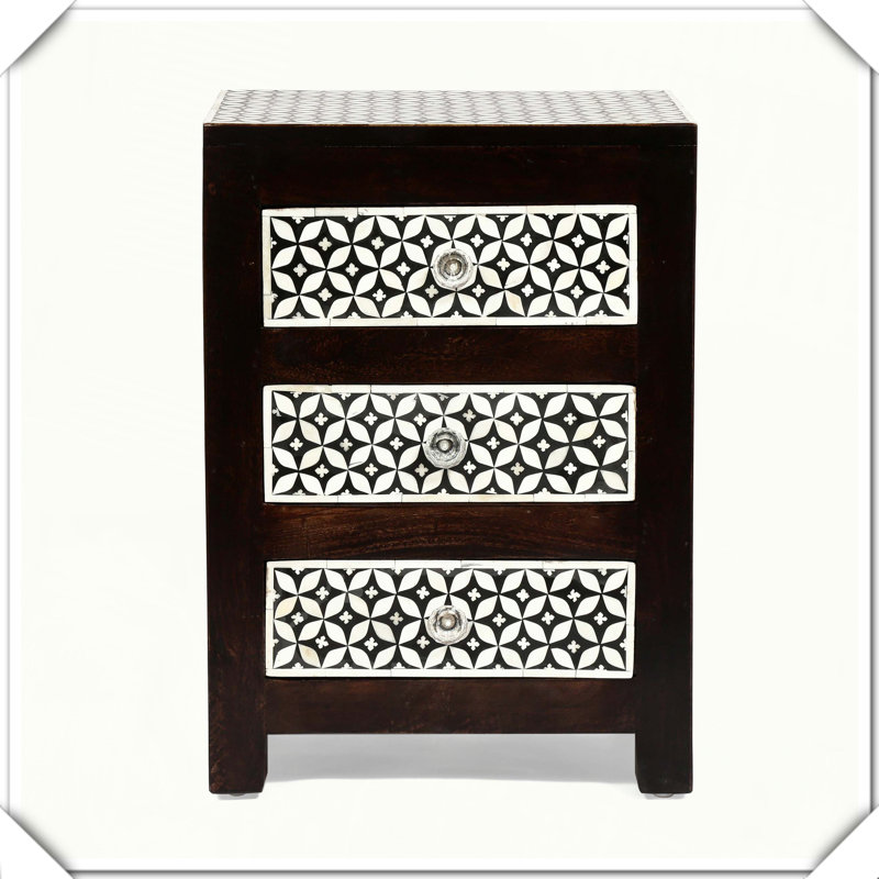 Table de chevet en bois à 3 tiroirs Fonctionnelle, polyvalente, pratique, élégante, décorative, durable, compacte, utile