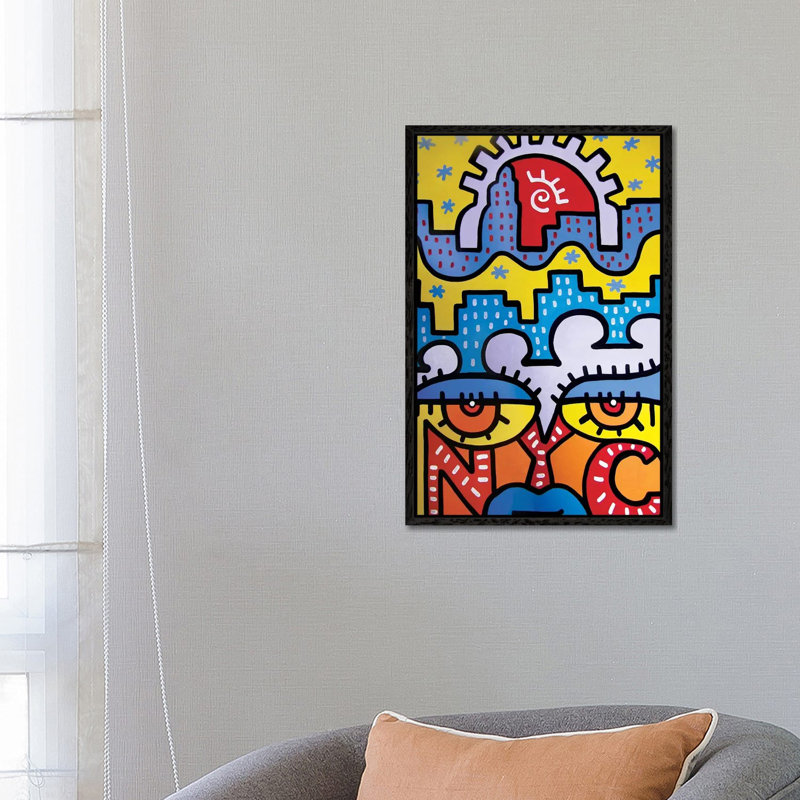 NYC Summer by Billy The Artist - Print on Canvas, 66.04 cm H x 45.72 cm W, Black Framed