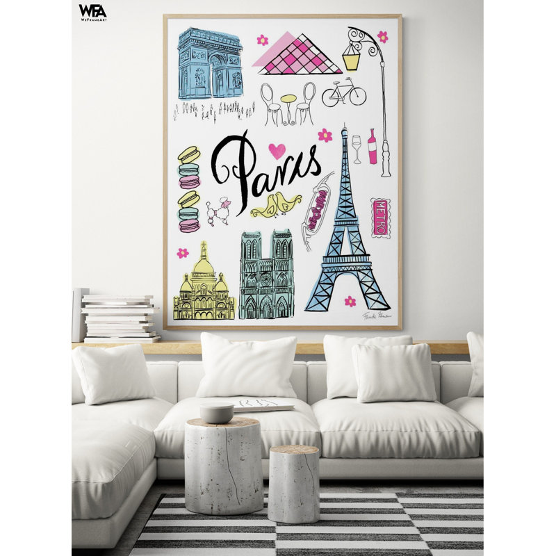 Paris Paris, H 42 po x l 56 po, Reproduction encadrée d'une seule photo sans pass, Tanné
