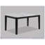 Ensemble de salle à manger 6 pièces contemporain avec table rectangulaire en faux marbre, chaises et banc rembourrés noirs, capitonnage, fabrication en bois massif