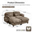 Canapé modulable 2 places en chenille avec pouf amovible