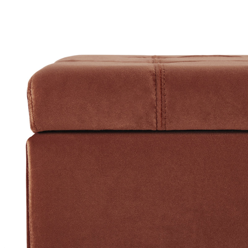 Banc de rangement à couvercle rabattable rembourré Avera, Rougir