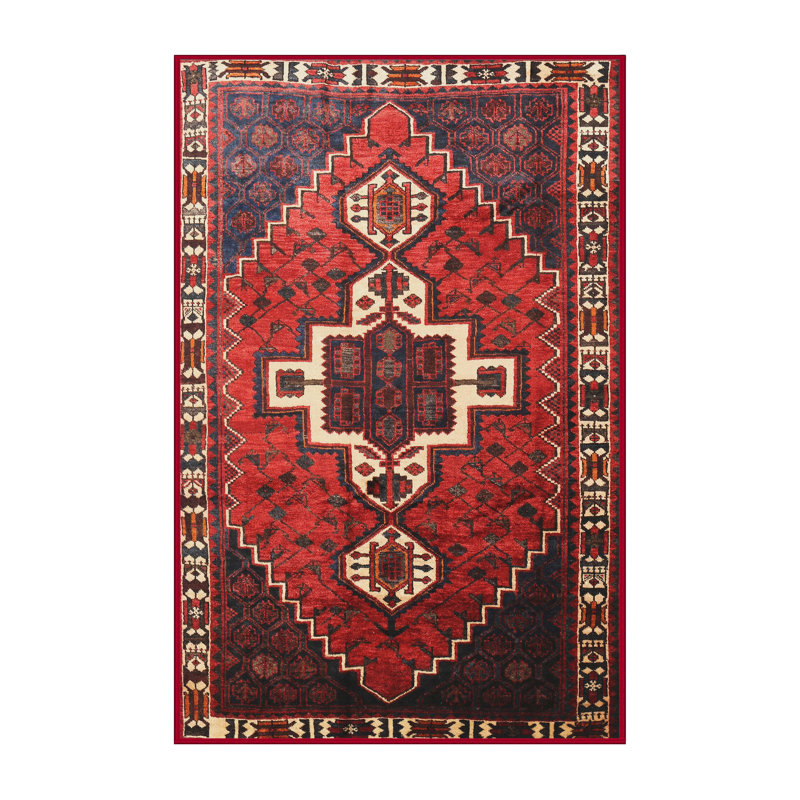 Tapis traditionnel rouge / brun, Rectangle 8 pi x 12 pi