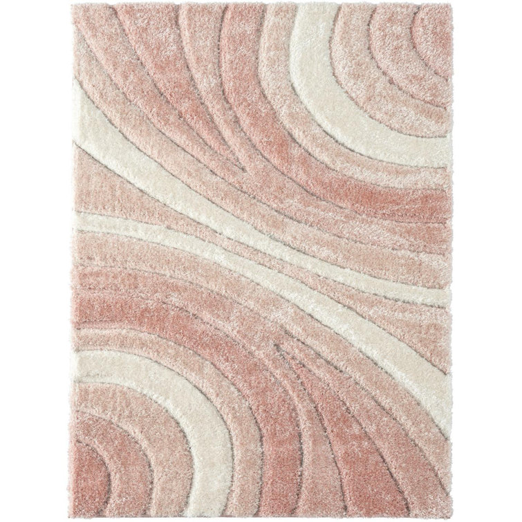 Tapis rose à motif géométrique Koo