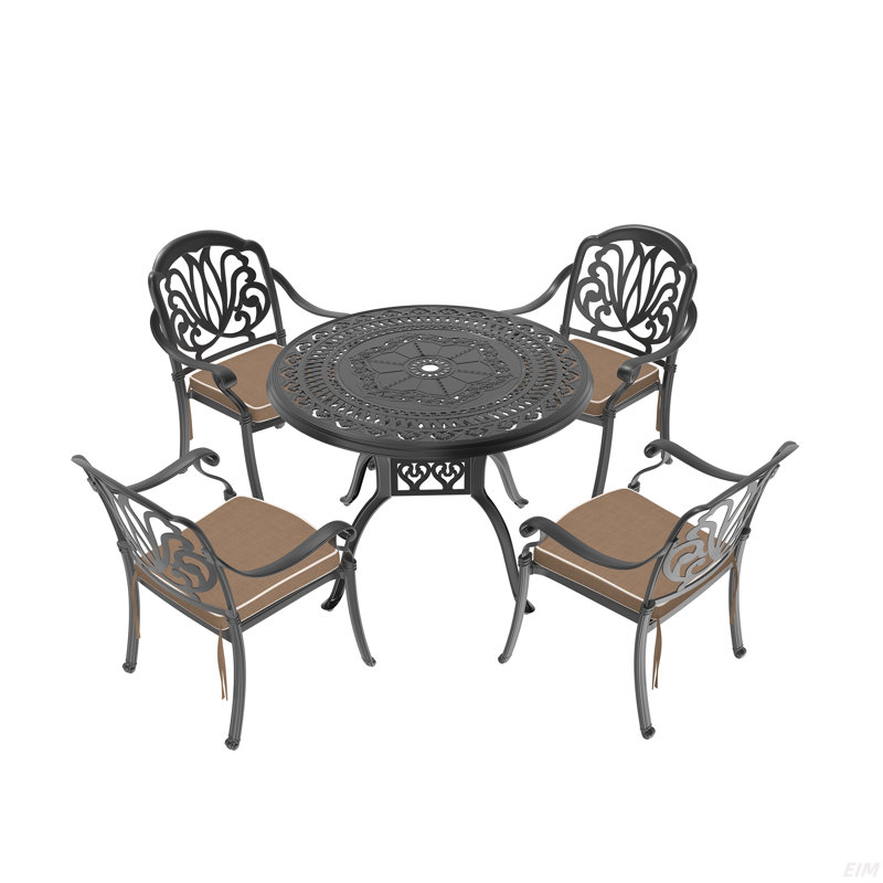 Set Of Cast Aluminum Patio Furniture With Cushions