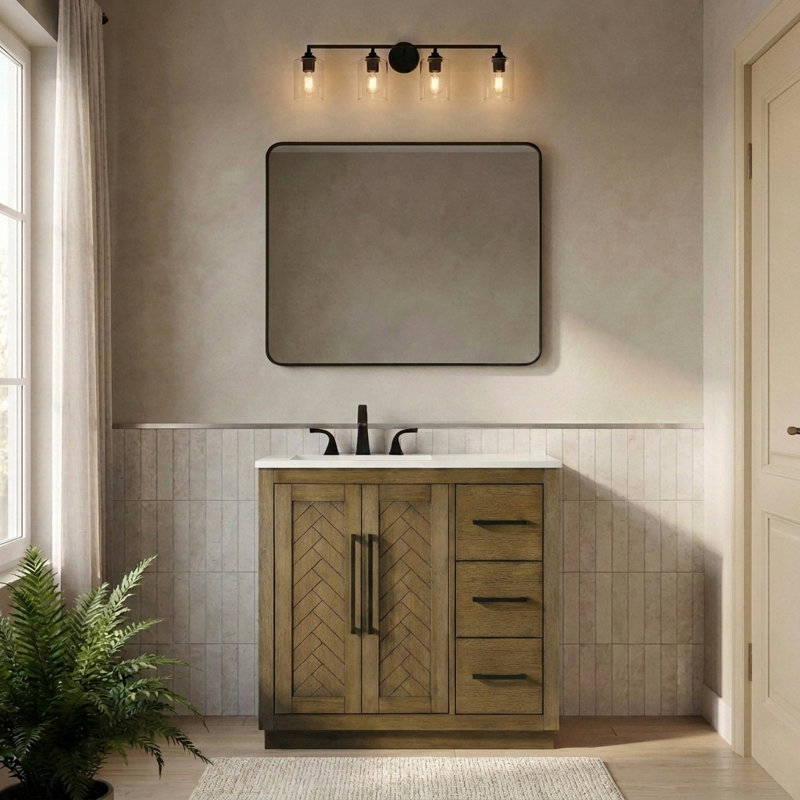 36 inch Single Bathroom Vanity, Hazel Oak