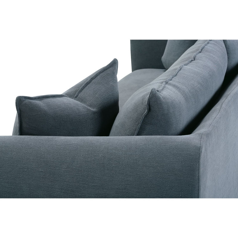 Alana Slipcovered Sofa, Indigo Linen