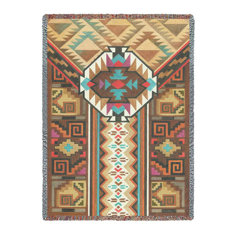 Couverture péruvienne Pure Country Weavers par Parker Fulton - jeté en coton tissé à la main en Amérique du Sud - fabriqué aux États-Unis (72 x 54)