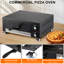 Electric Pizza Oven Countertop - 12" Single Deck Commercial Pizza Maker | Stainless Steel Interior with Removable Tray | for Home Kitchen & Restaurant Use, 110V/1100W, Black