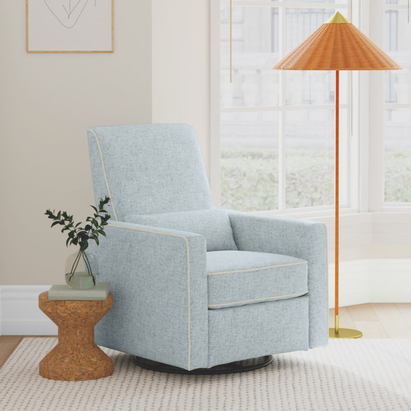 Piper Swivel Reclining Glider, Heathered Blue