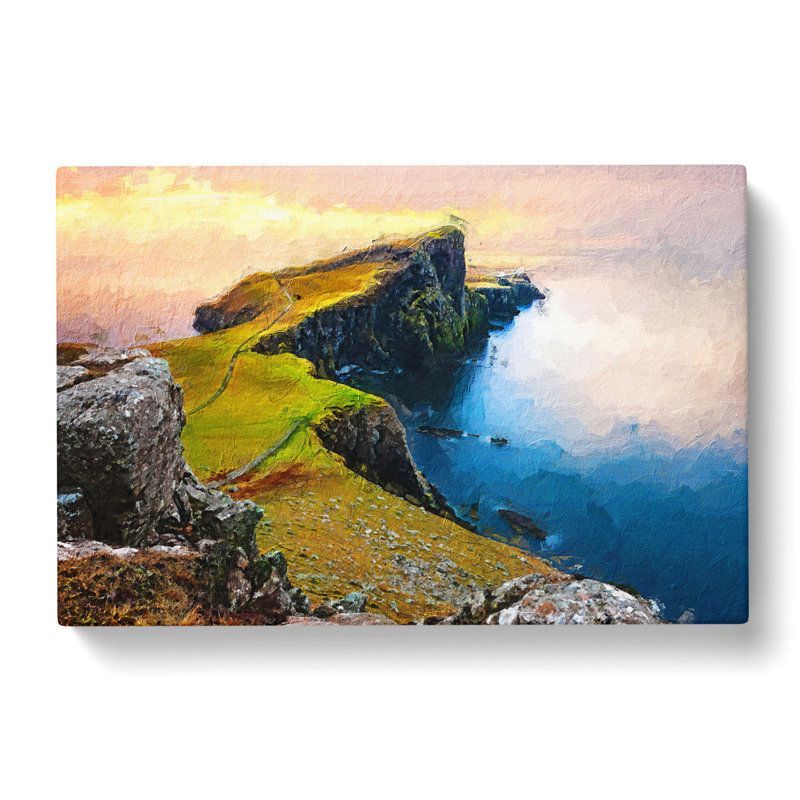 Lighthouse In The Isle Of Skye In Abstract - Wrapped Canvas Painting, 40cm H x 60cm W x 3cm D