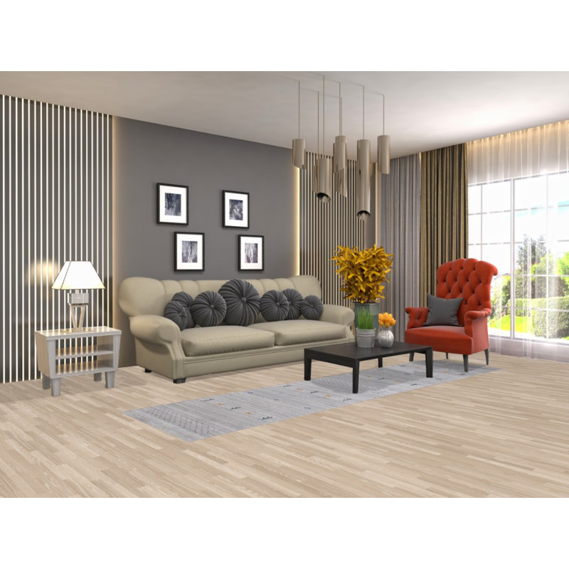 Tapis de couloir oriental gris argenté Gabbeh 2x10