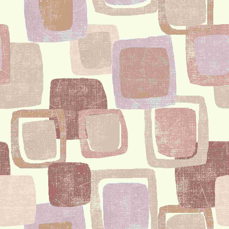 «Blocks Blush», impression sur toile tendue, H 12 po x l 12 po, Cadre simple noir, Oui