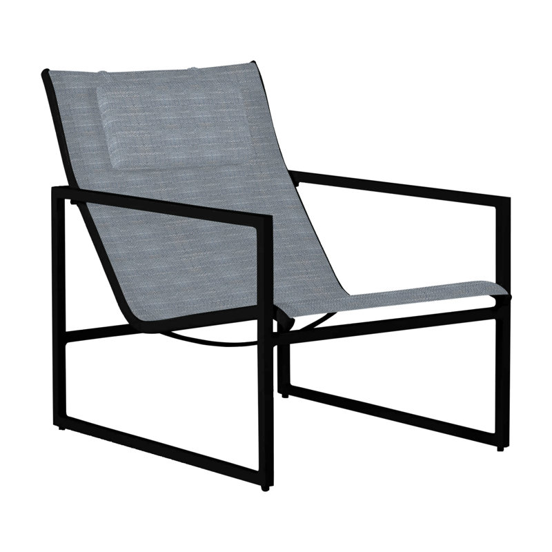 Petit fauteuil Serenata, Pas de soudure, Chambray Rollo, Minuit / toile noire
