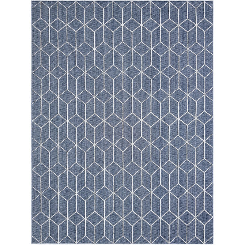 Contemporary Ohanlon Area Rug Navy Blue Color, Rectangle 9' x 12'