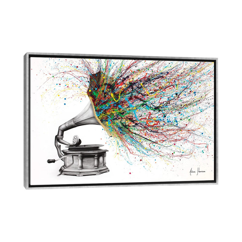 «Radical Rhapsody» par Ashvin Harrison, reproduction, H 18 po x l 26 po x P 1,5 po, Toile argentée avec cadre flottant, Non