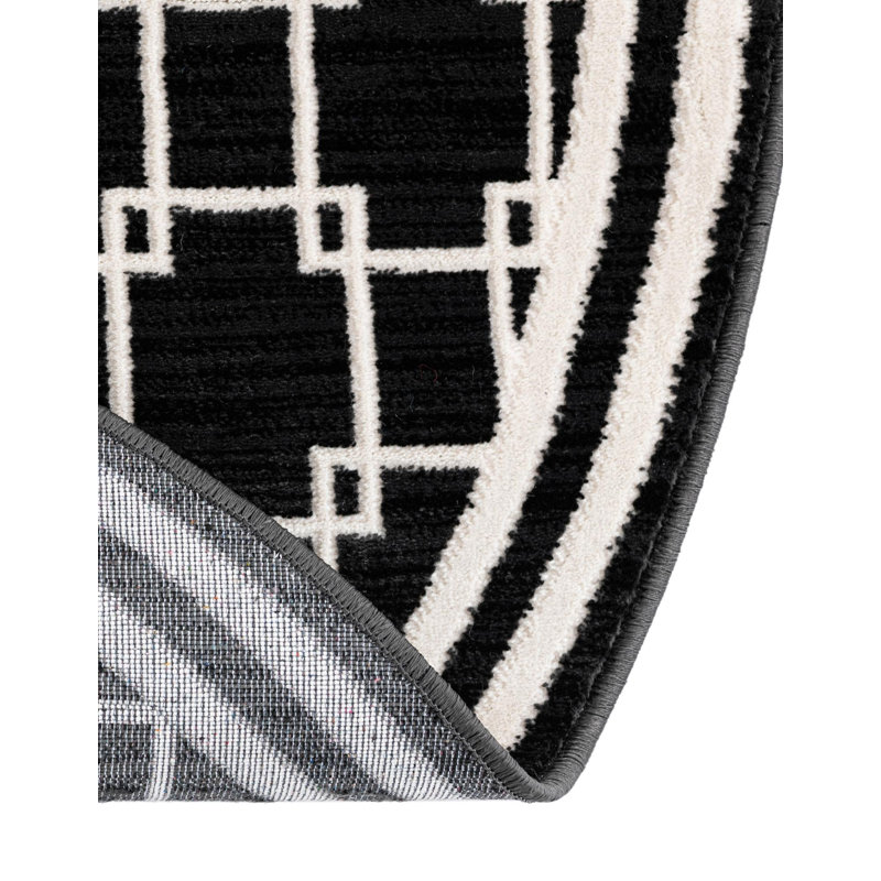 Jill Zarin Metropolitan Uptown Rug Black, Round 5'1"