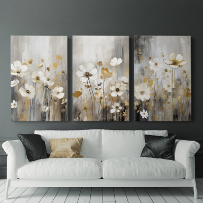 Floral Study Series CXL - Ensemble de toiles tendues avec châssis Premium - Prêt à être accroché