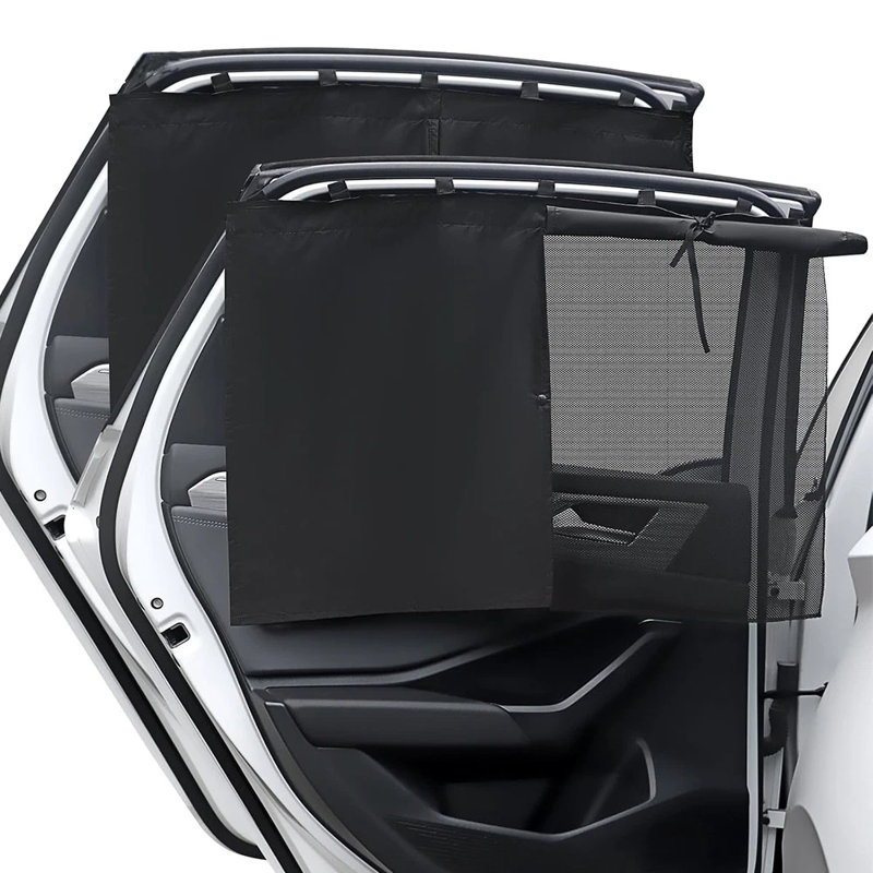 2PCS Car Side Window Sun Shade Magnetic Baby Privacy Mesh Curtain UV Protector
