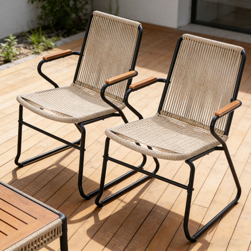 Chaise d'extérieur en rotin, Brun pâle