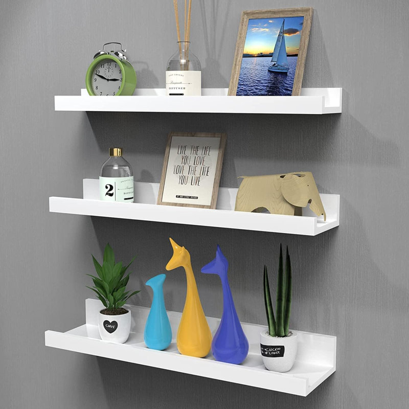 Raford 3 Piece Floating Shelf, White