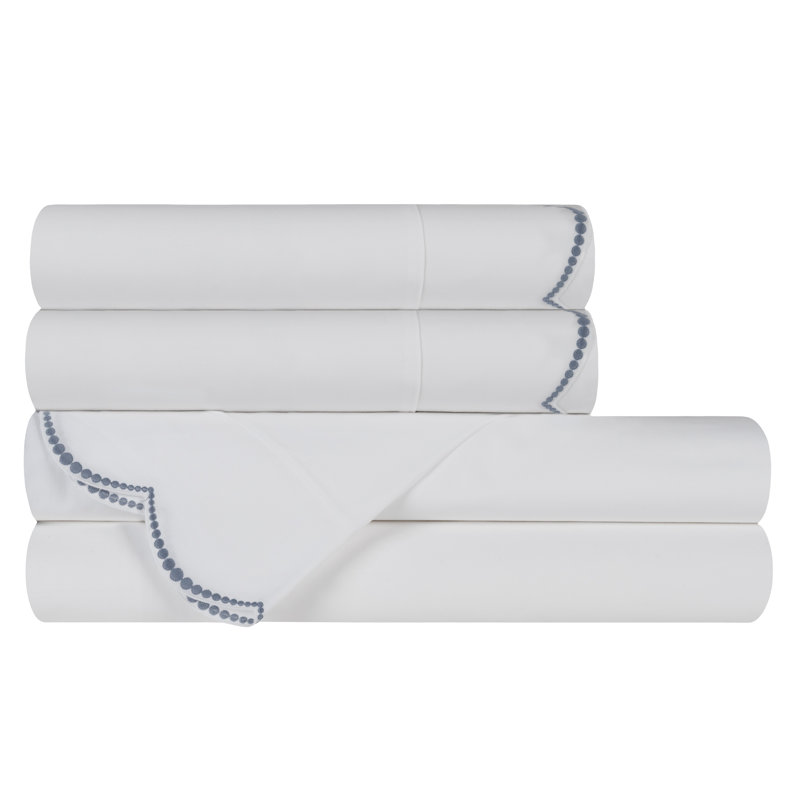 NAZARÉ 100% Cotton Sheet Set, King, white-white