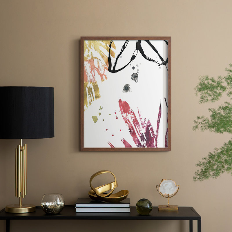 No Deckle Tropical Moderne IV Framed Print - Solid Wood, Walnut, 30" H x 24" W