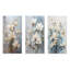 Ensemble de 3 décorations murales en métal blanc et bleu Magnolia-364015765