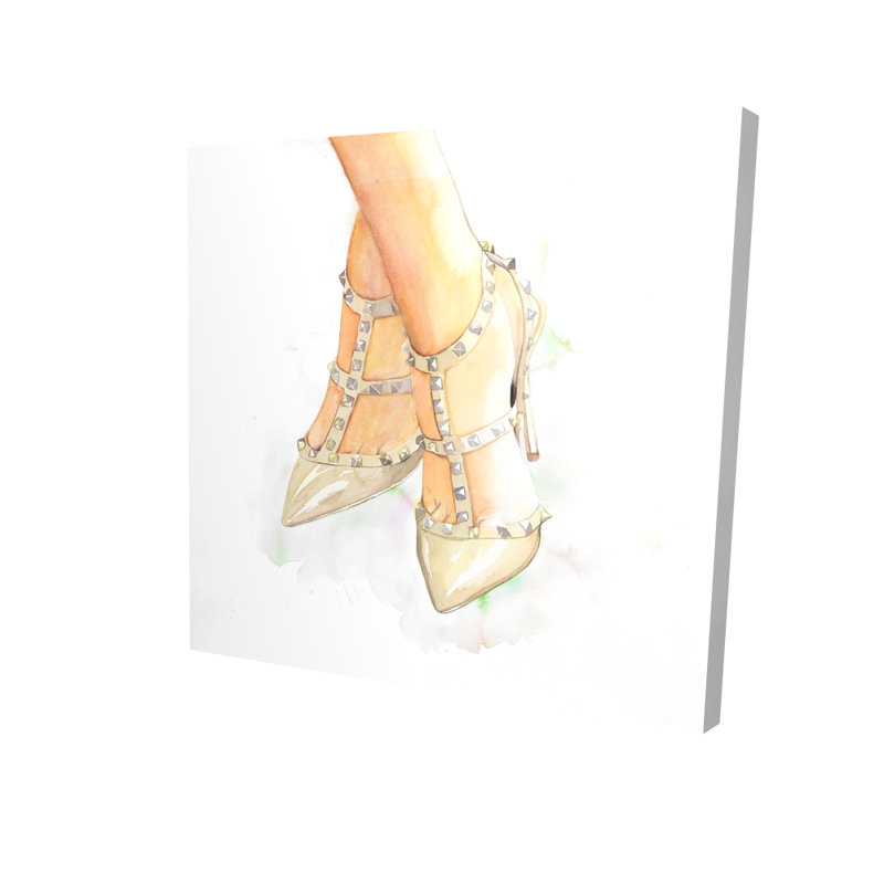 Talons cloutés - Chaussures en toile blanche pour la décoration intérieure