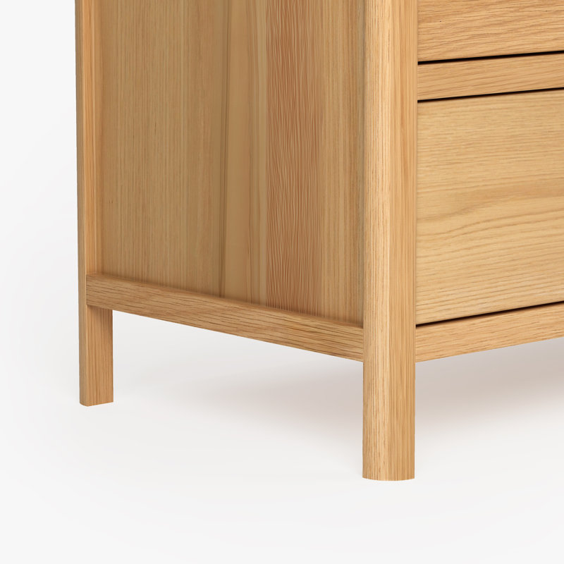 Commode double 6 tiroirs l 44,9 po Kaela, Chêne naturel