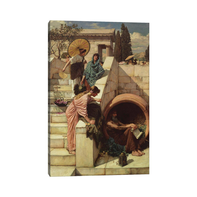 Diogenes 1882 by John William Waterhouse - Painting on Canvas, Wrapped Canvas, 45.72cm H x 30.48cm W x 1.91cm D
